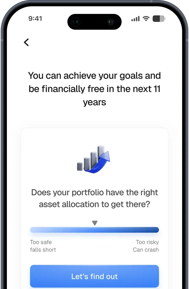 nyvo app projection connecting a family's goals with its current portfolio